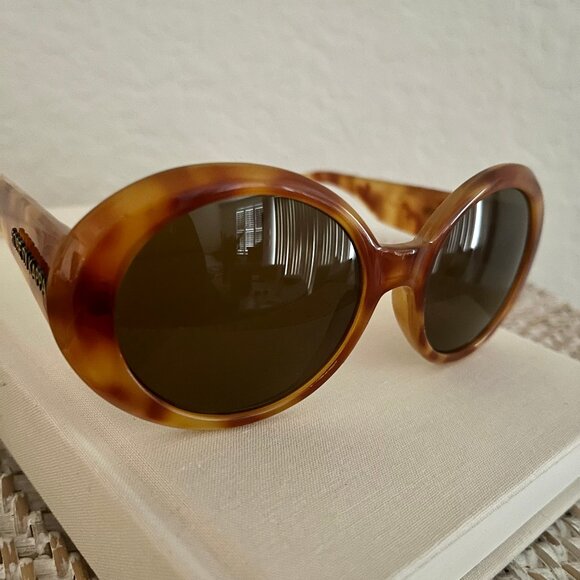 Italy Vintage ROBE DI KAPPA 90's Amber Tortoise Sunglasses Oval/Round - Picture 8 of 15